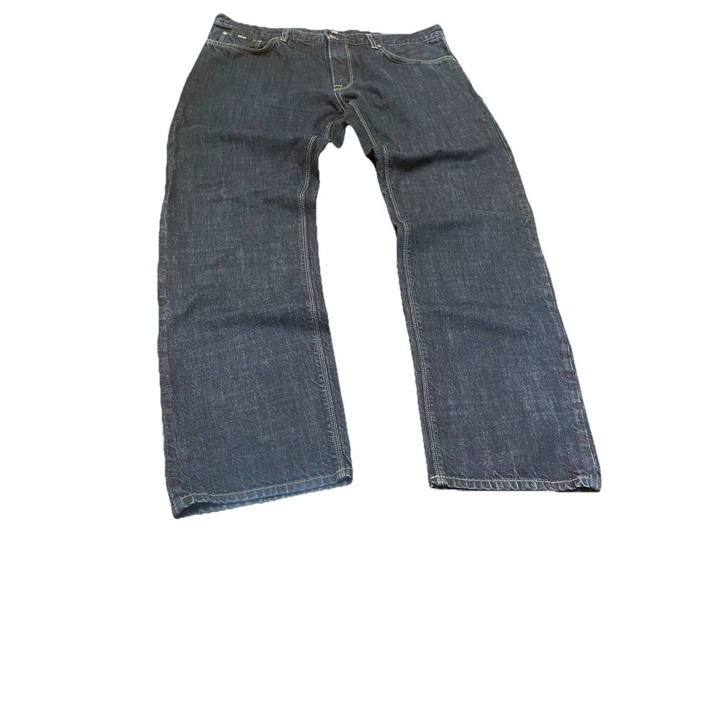 Hugo Boss Maine Jeans Mens 38x32 Dark Wash Indigo Regular Fit Straight Leg Denim